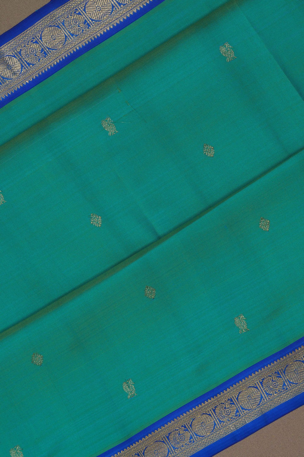 Image of Kanjivaram Silk Teal Green Saree