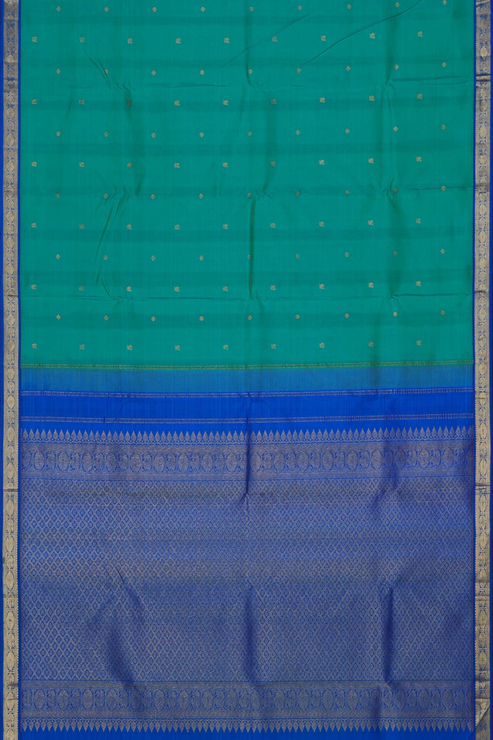 Image of Kanjivaram Silk Teal Green Saree