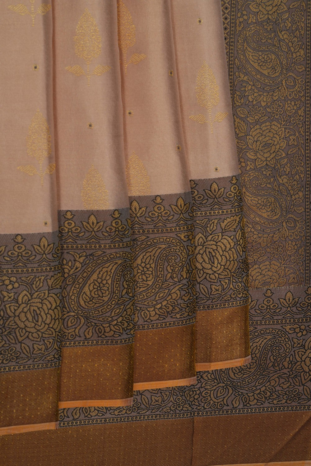 Image of Kanjivaram Silk Beige Saree
