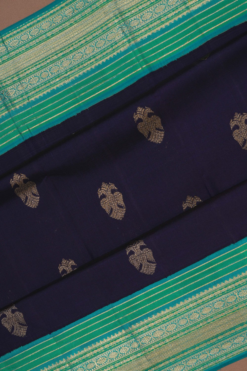 Image of Arani Silk Navy Blue Saree