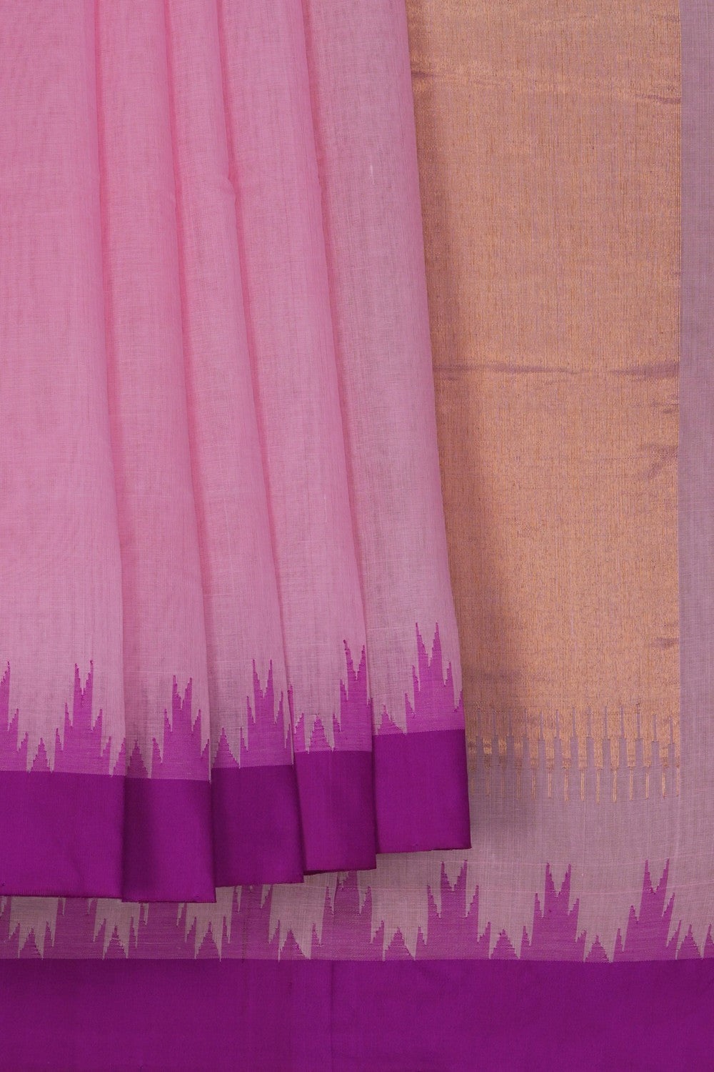 Image of Ponduru Cotton Pink Saree
