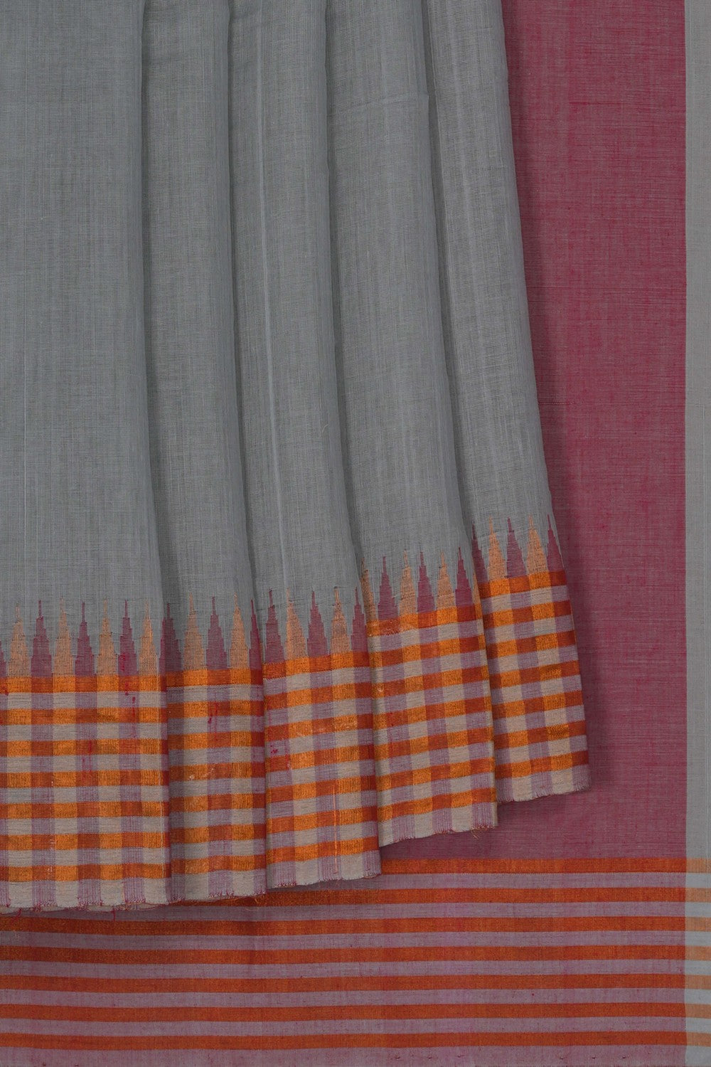 Image of Ponduru Cotton Grey Saree