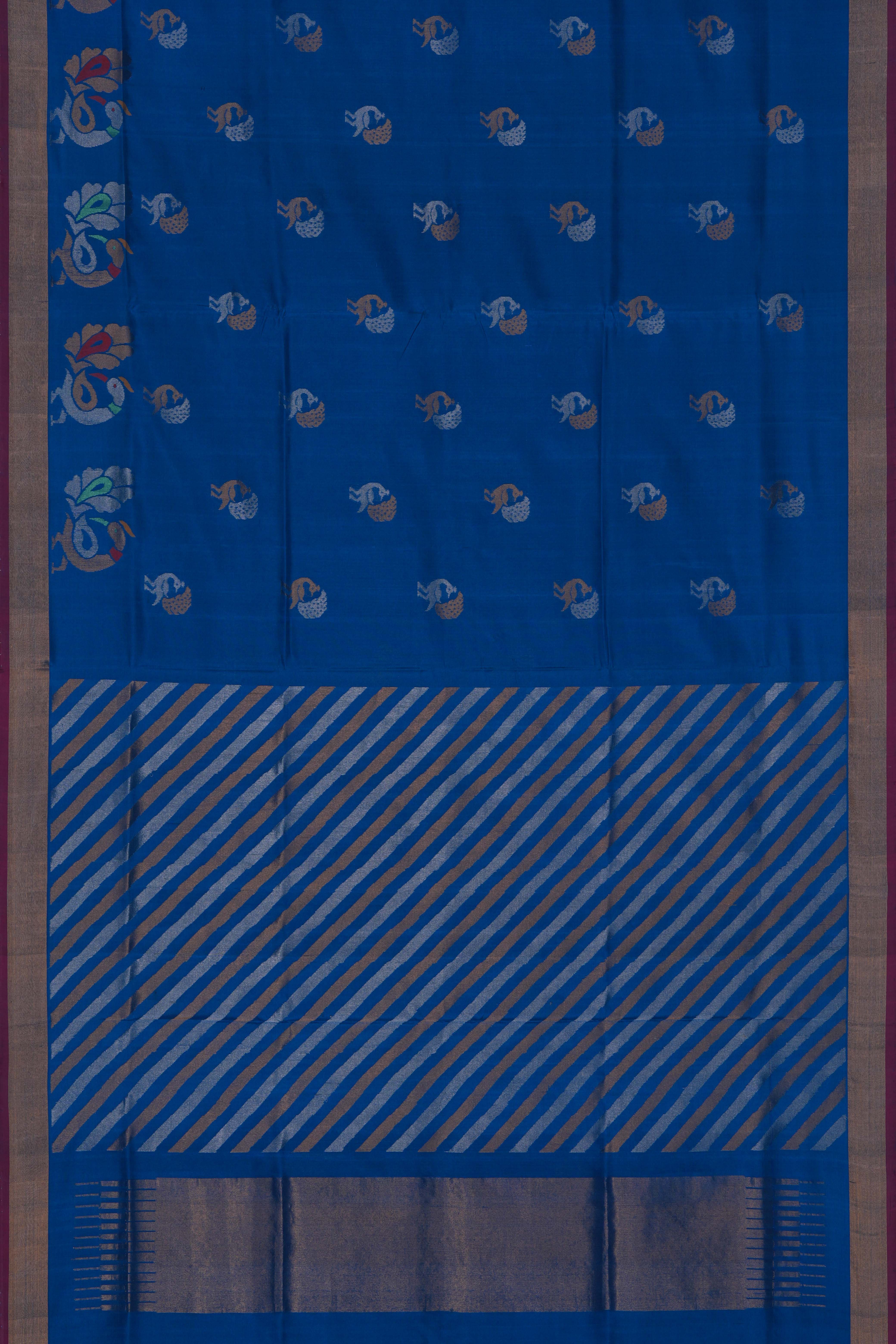 Image of Uppada Silk Blue Saree