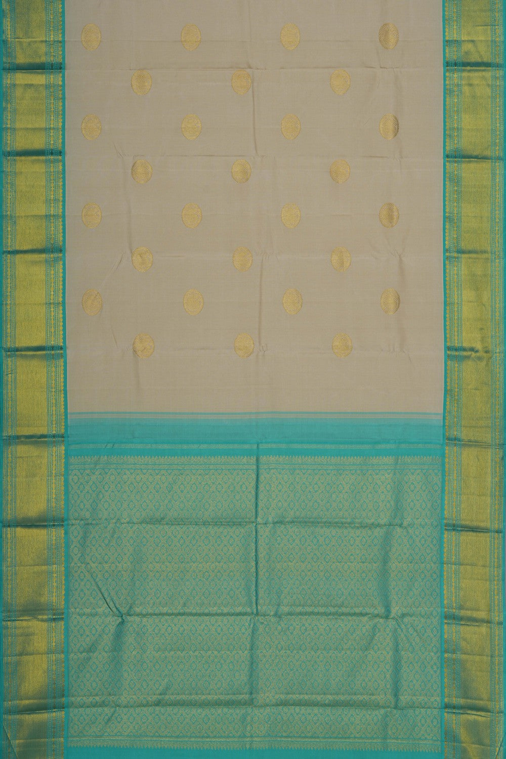 Image of Arani Silk Ivory Off-White Saree