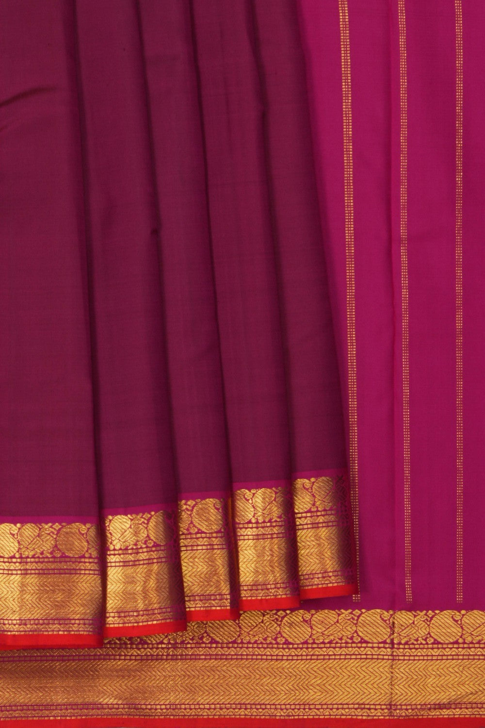 Image of Arani Silk Plum-Pink Saree