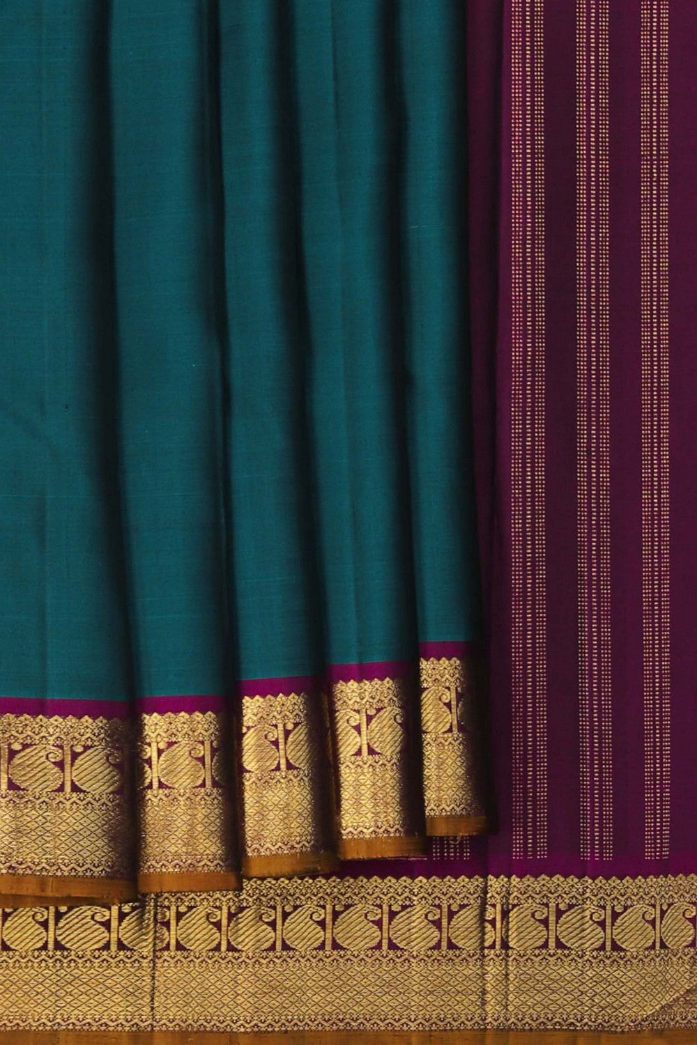 Image of Arani Silk Teal Green Saree
