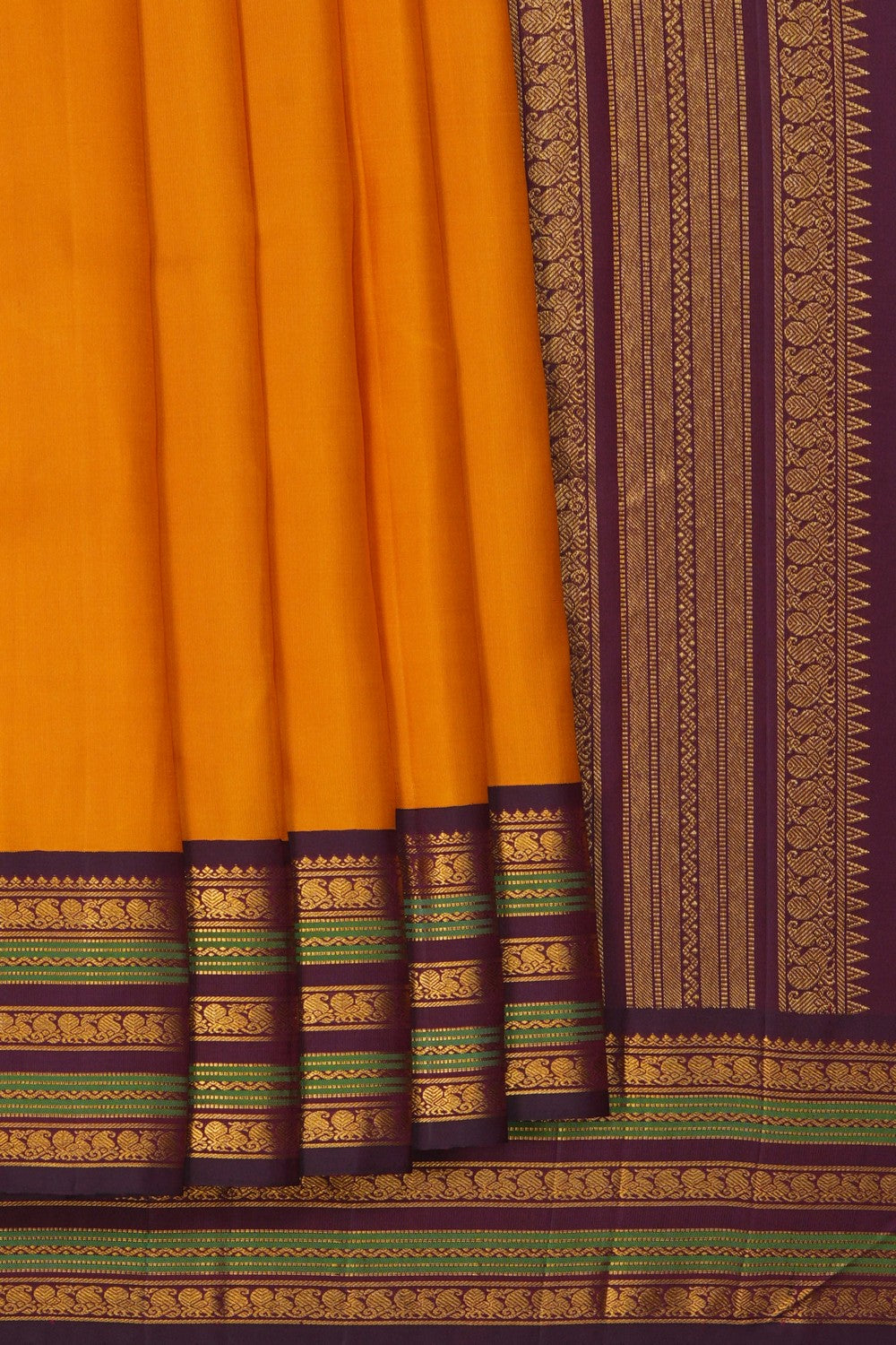 Image of Arani Silk Mustard Saree