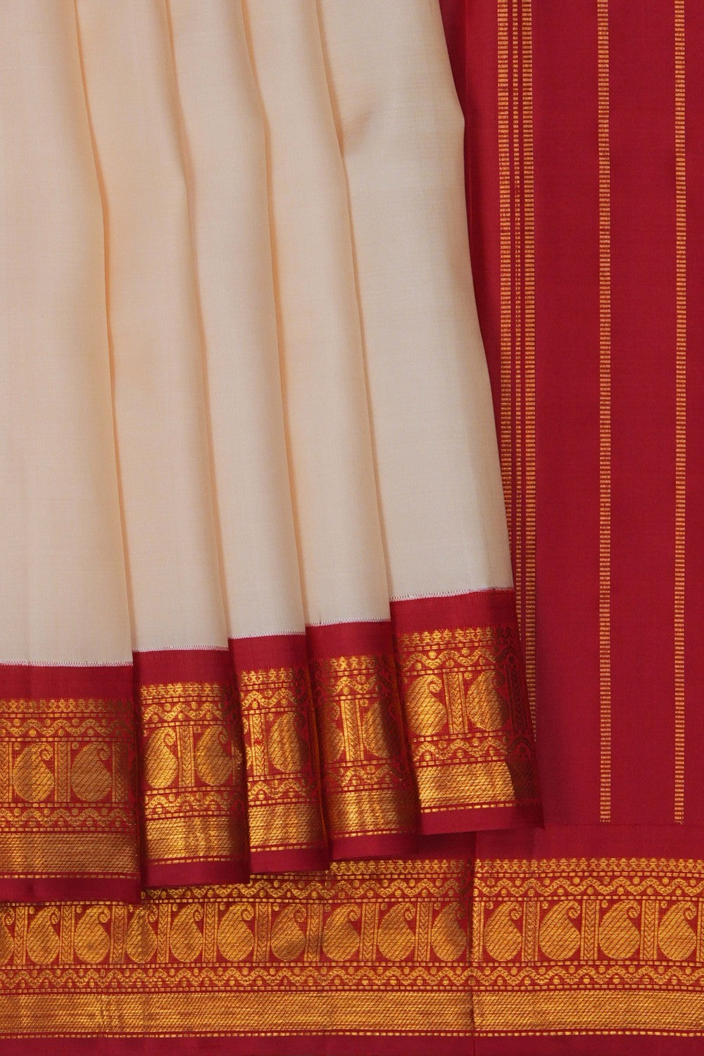 Image of Arani Silk Off-White Saree