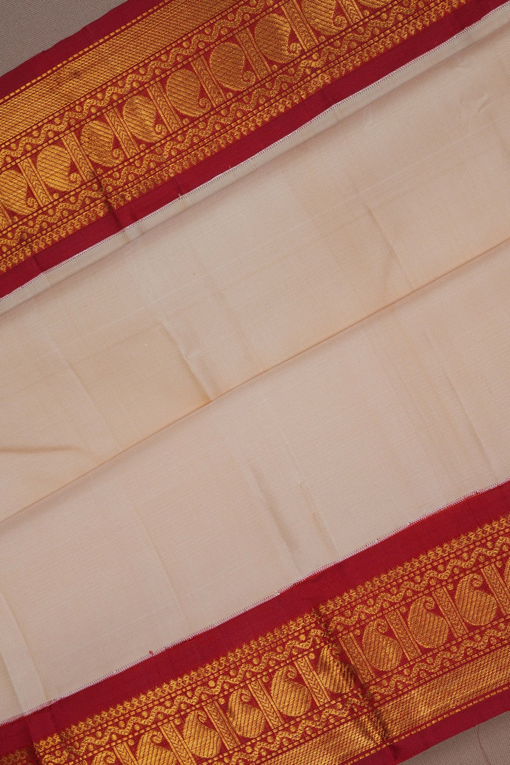 Image of Arani Silk Off-White Saree