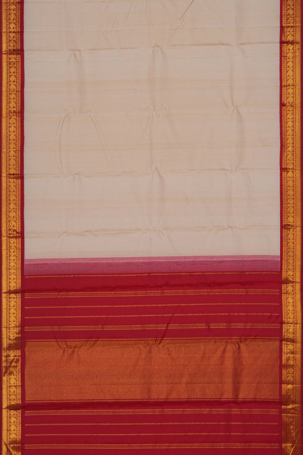 Image of Arani Silk Off-White Saree