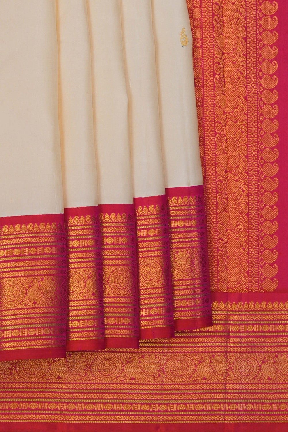 Image of Arani Silk Off-White Saree