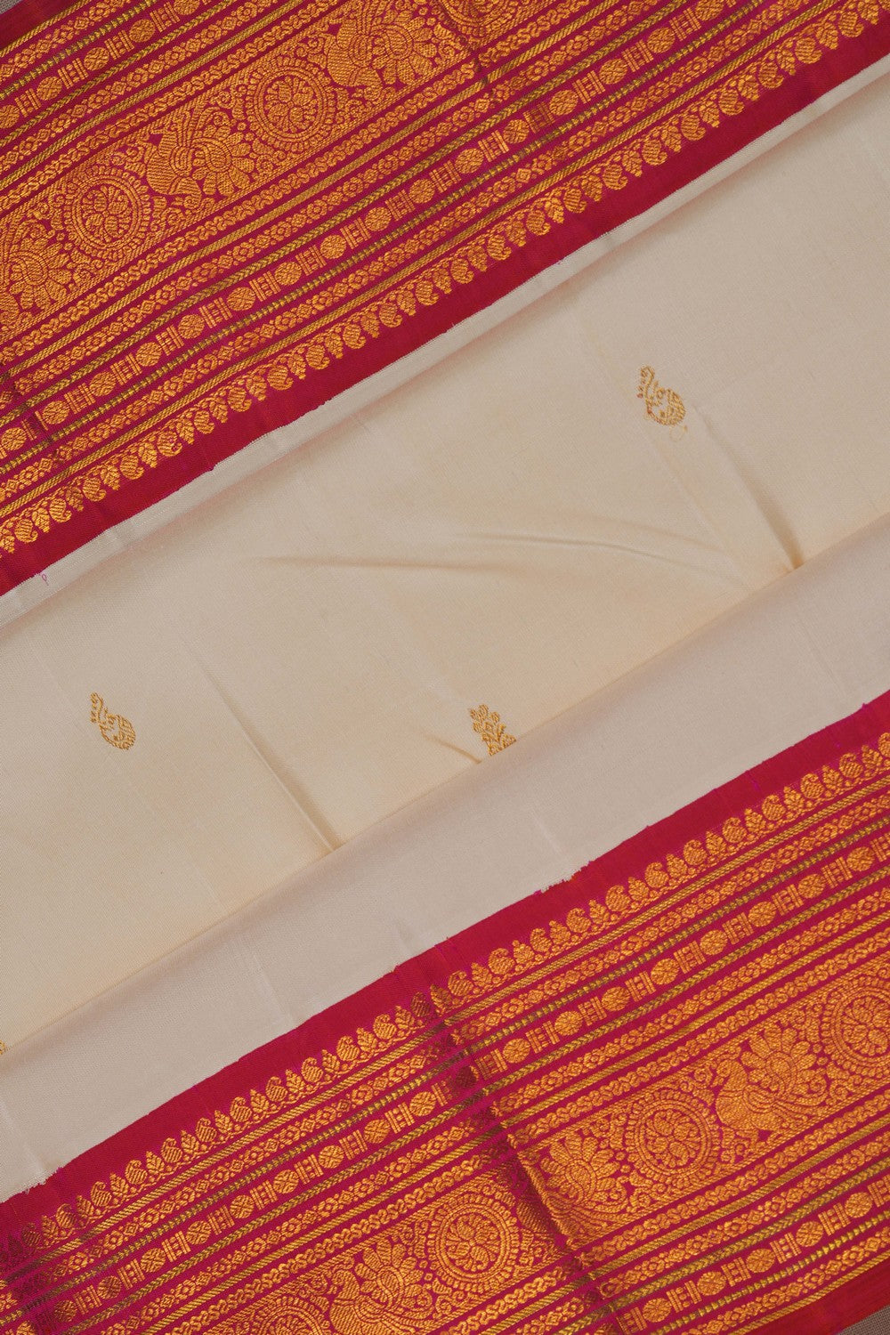 Image of Arani Silk Off-White Saree