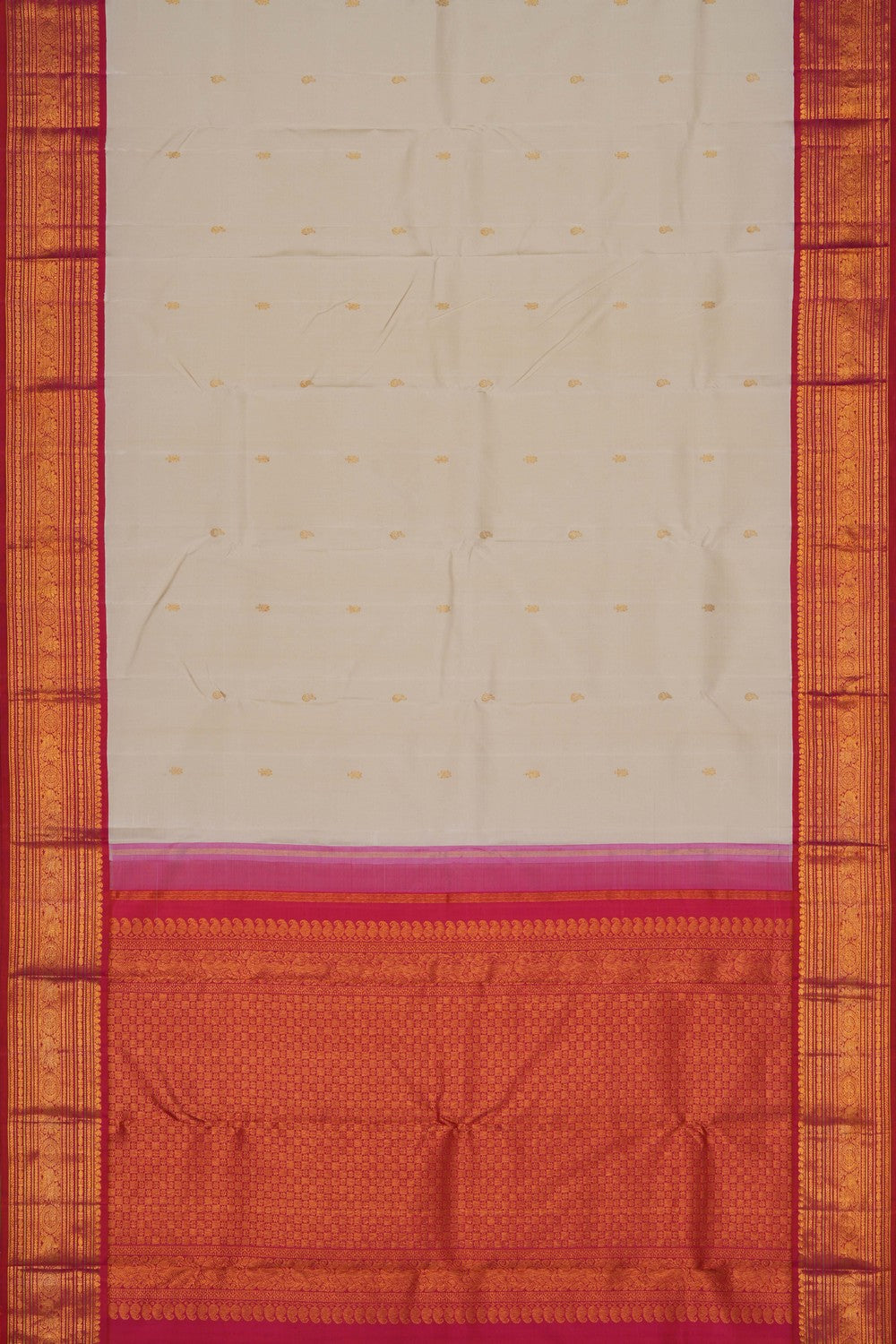 Image of Arani Silk Off-White Saree