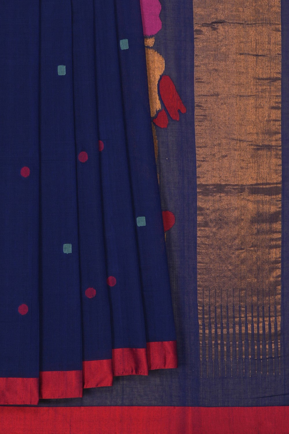 Image of Ponduru Cotton Blue Saree