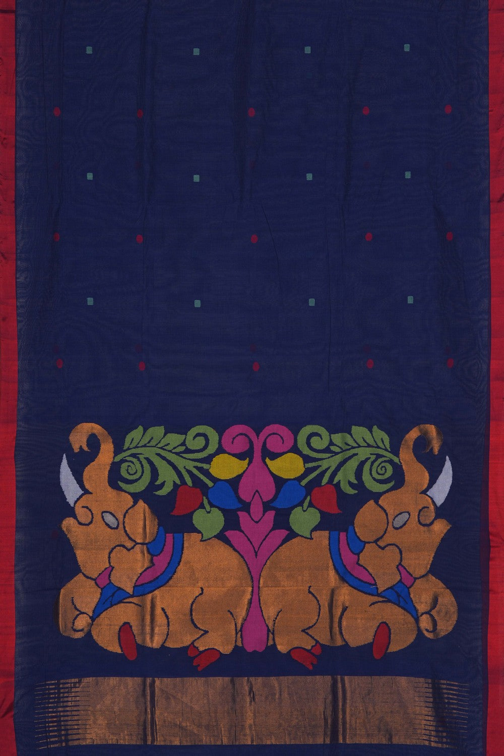 Image of Ponduru Cotton Blue Saree