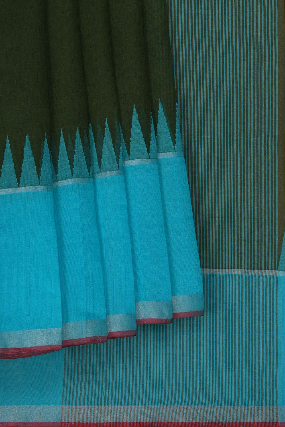 Image of Ponduru Cotton Green Saree