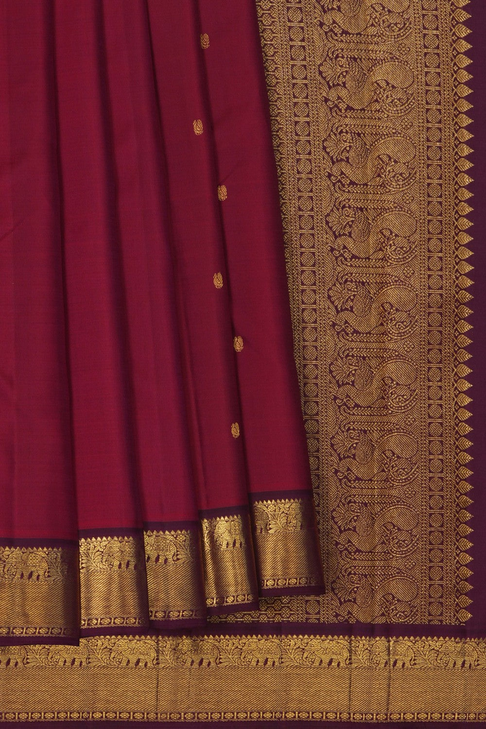 Image of Arani Silk Maroon Saree