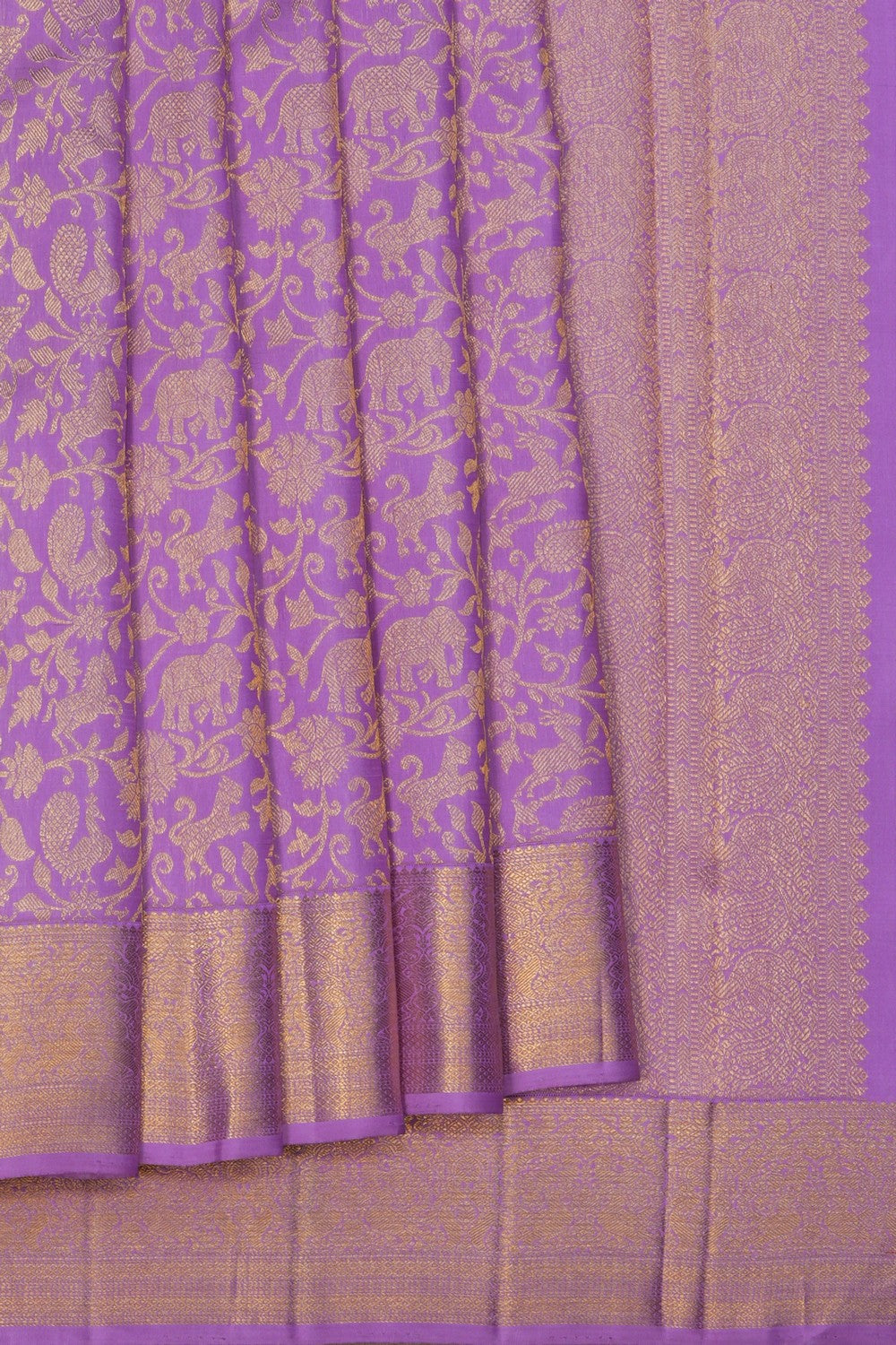 Image of Kanjivaram Silk Brocade Purple Saree
