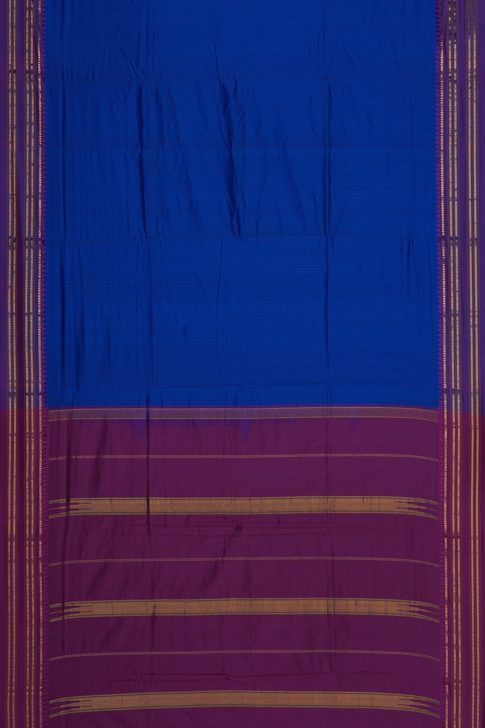 Image of Blue Narayanpet Silk Saree