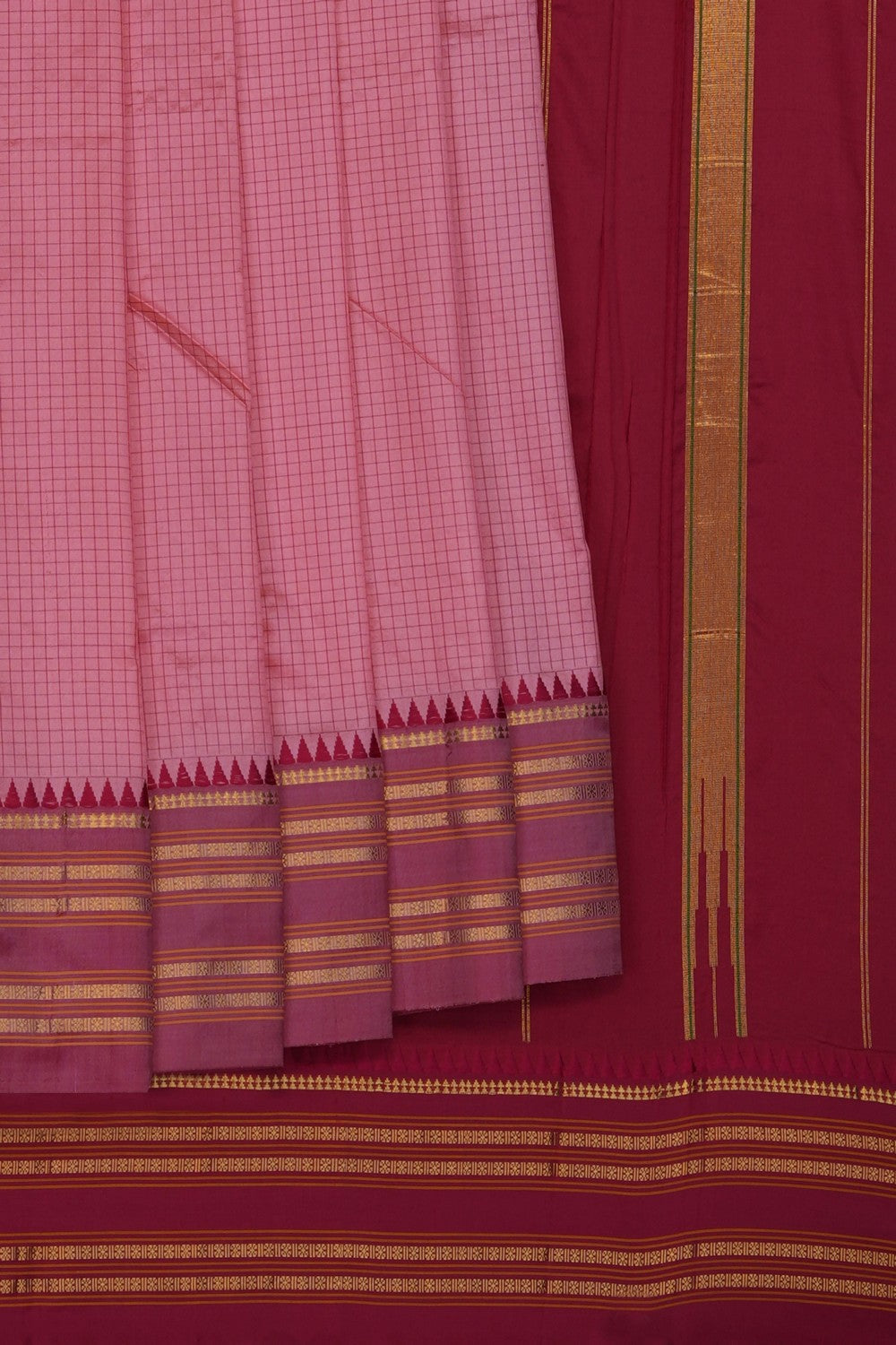 Image of Pink Narayanpet Silk Saree