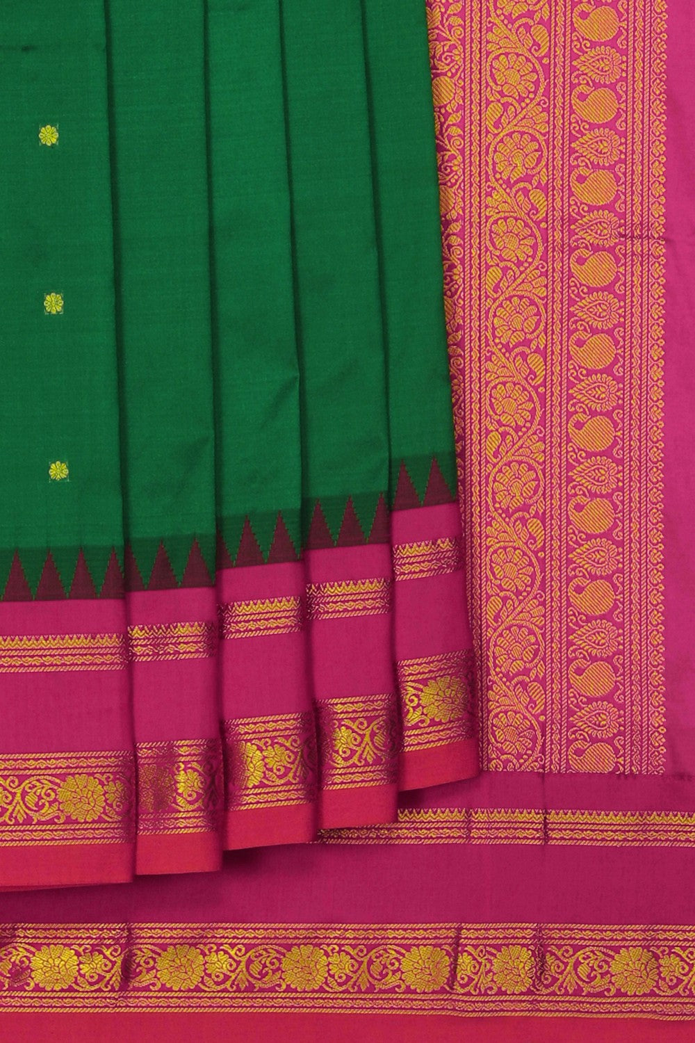 Image of Narayanpet Silk Green Saree