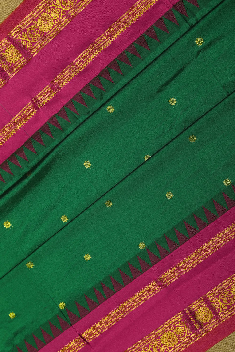 Image of Narayanpet Silk Green Saree