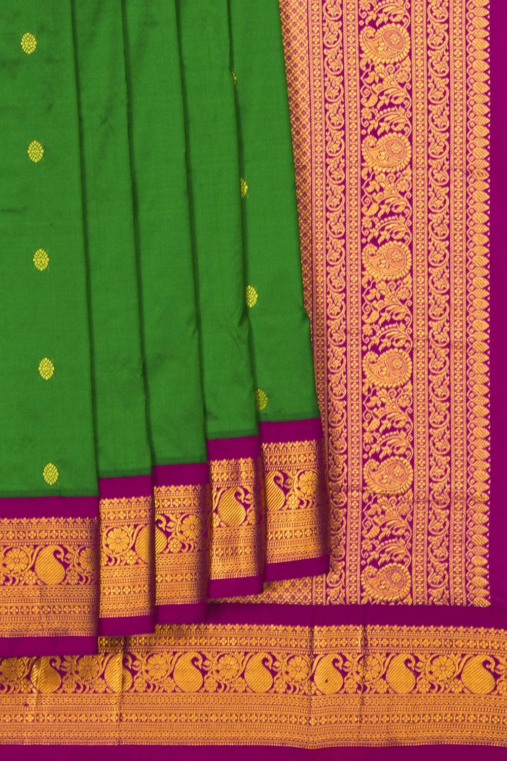 Image of Narayanpet Silk Green Saree