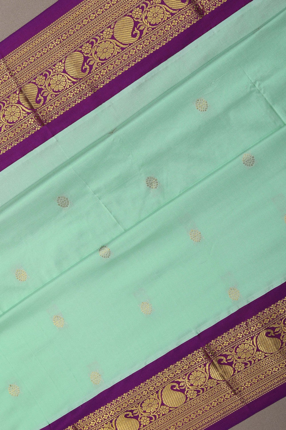 Image of Narayanpet Silk Mint Green Saree