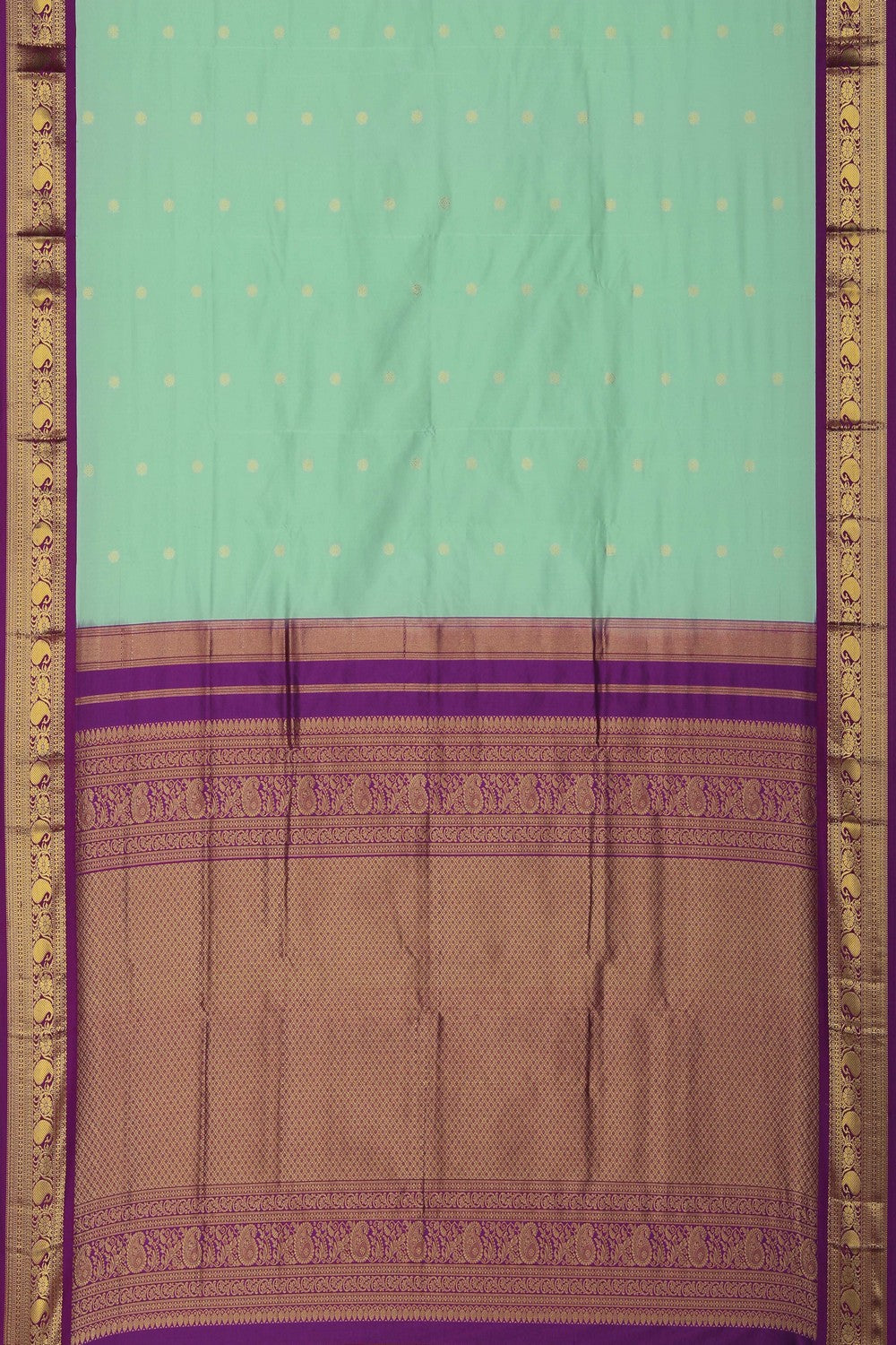Image of Narayanpet Silk Mint Green Saree