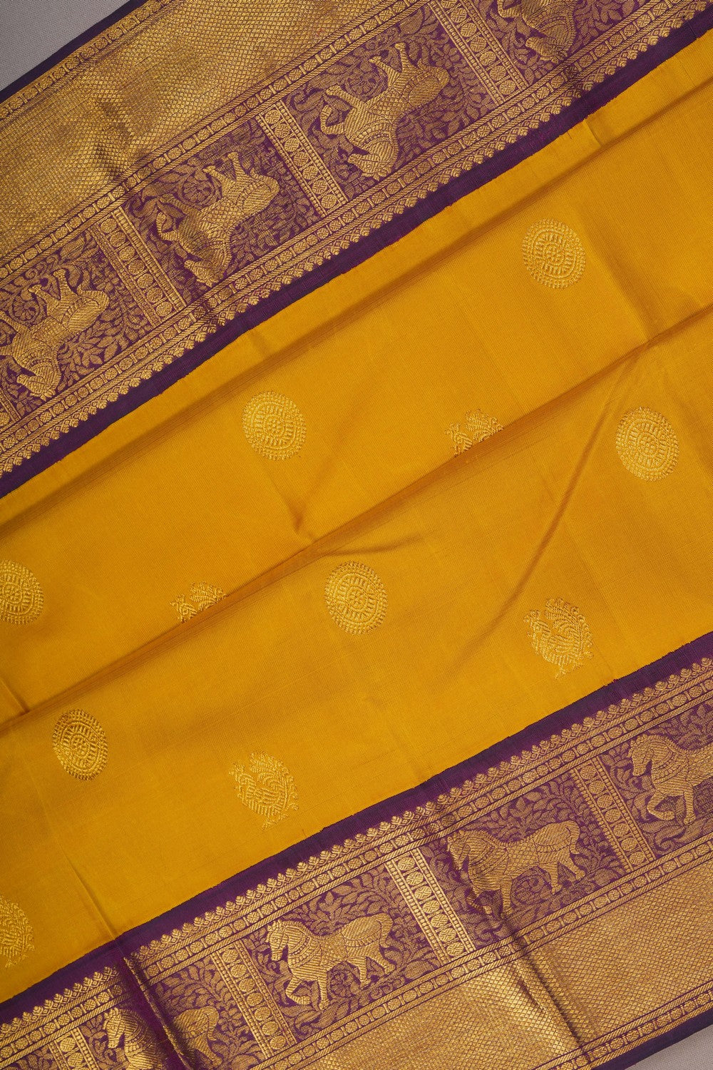 Image of Arani Silk Mustard Saree