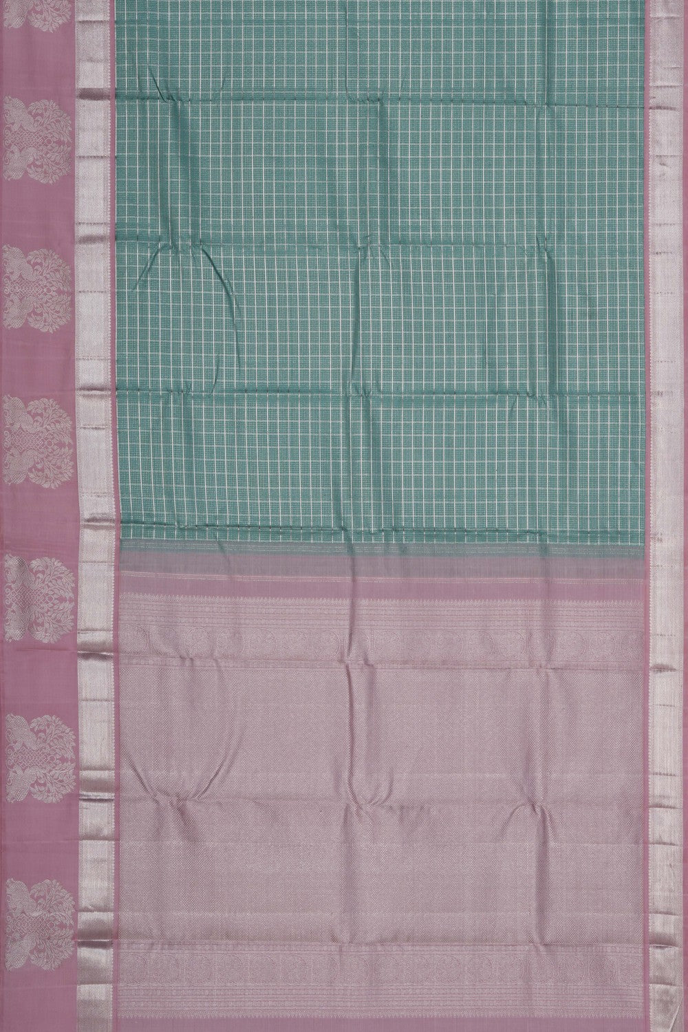 Image of Arani Silk Smoky Green Saree