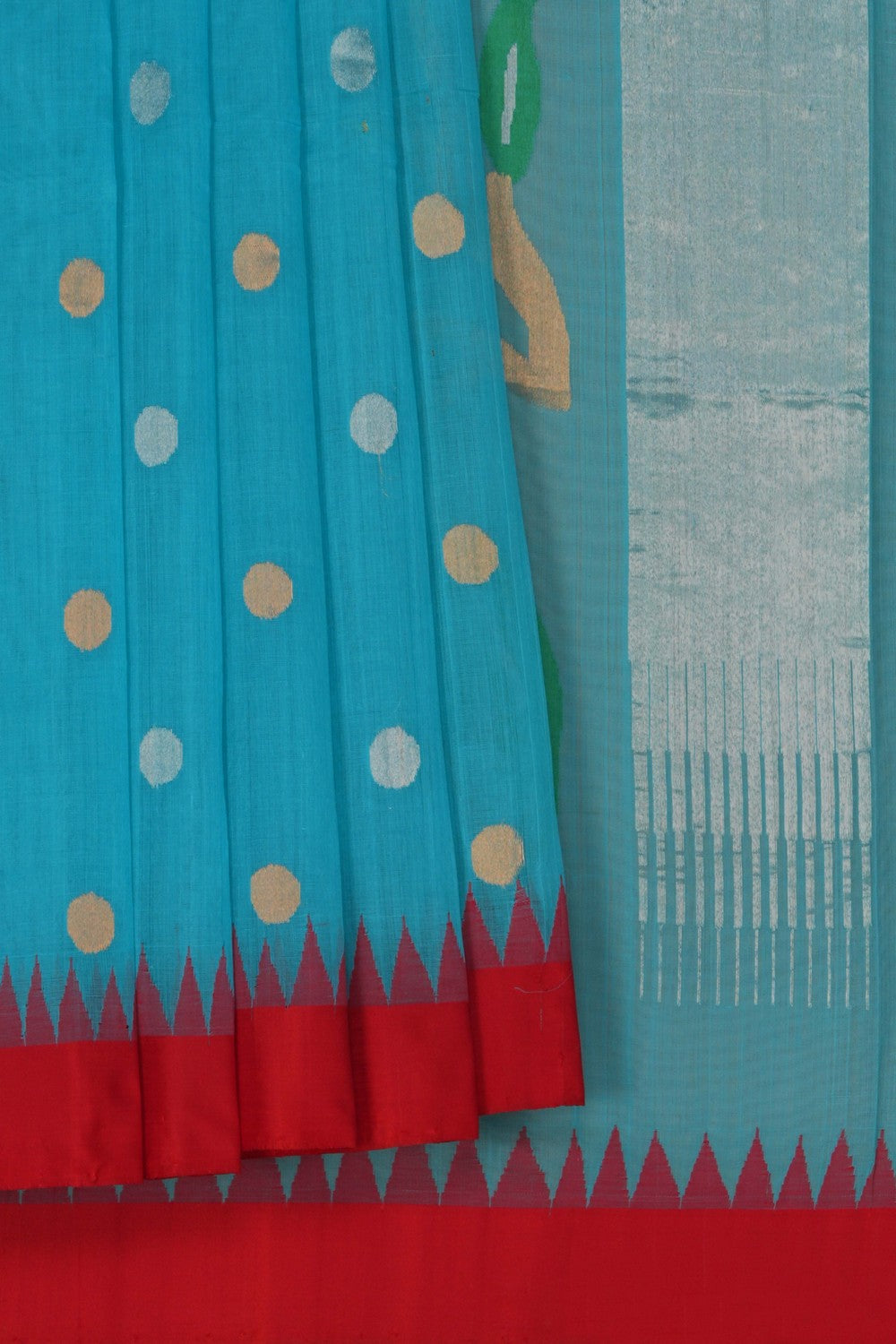 Image of Ponduru Cotton Blue Saree