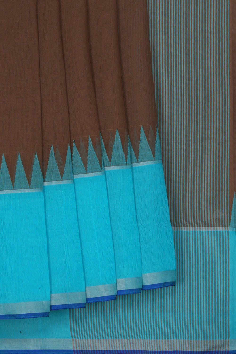 Image of Ponduru Cotton Moss Brown Saree