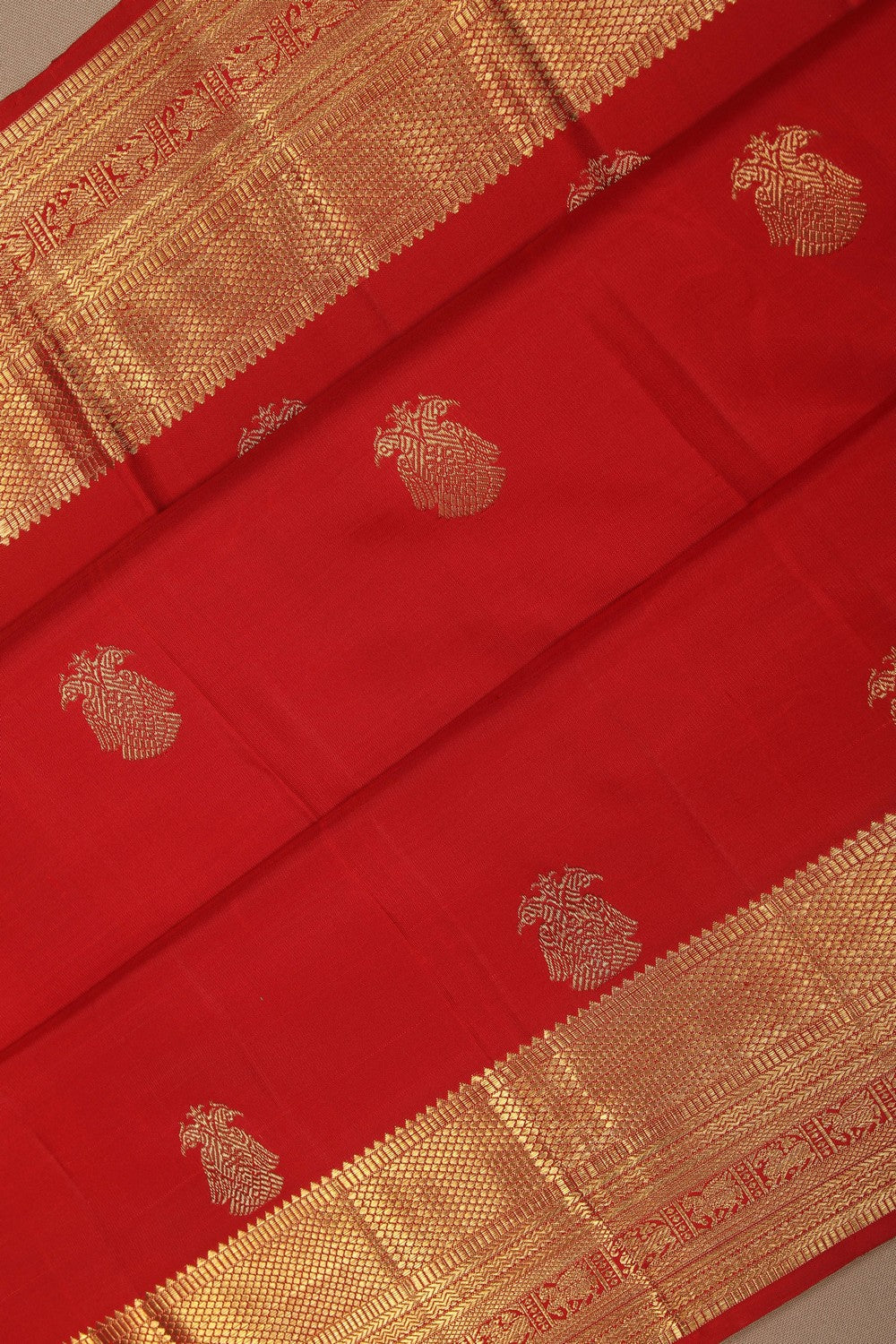 Image of Kanjivaram Silk Red Saree