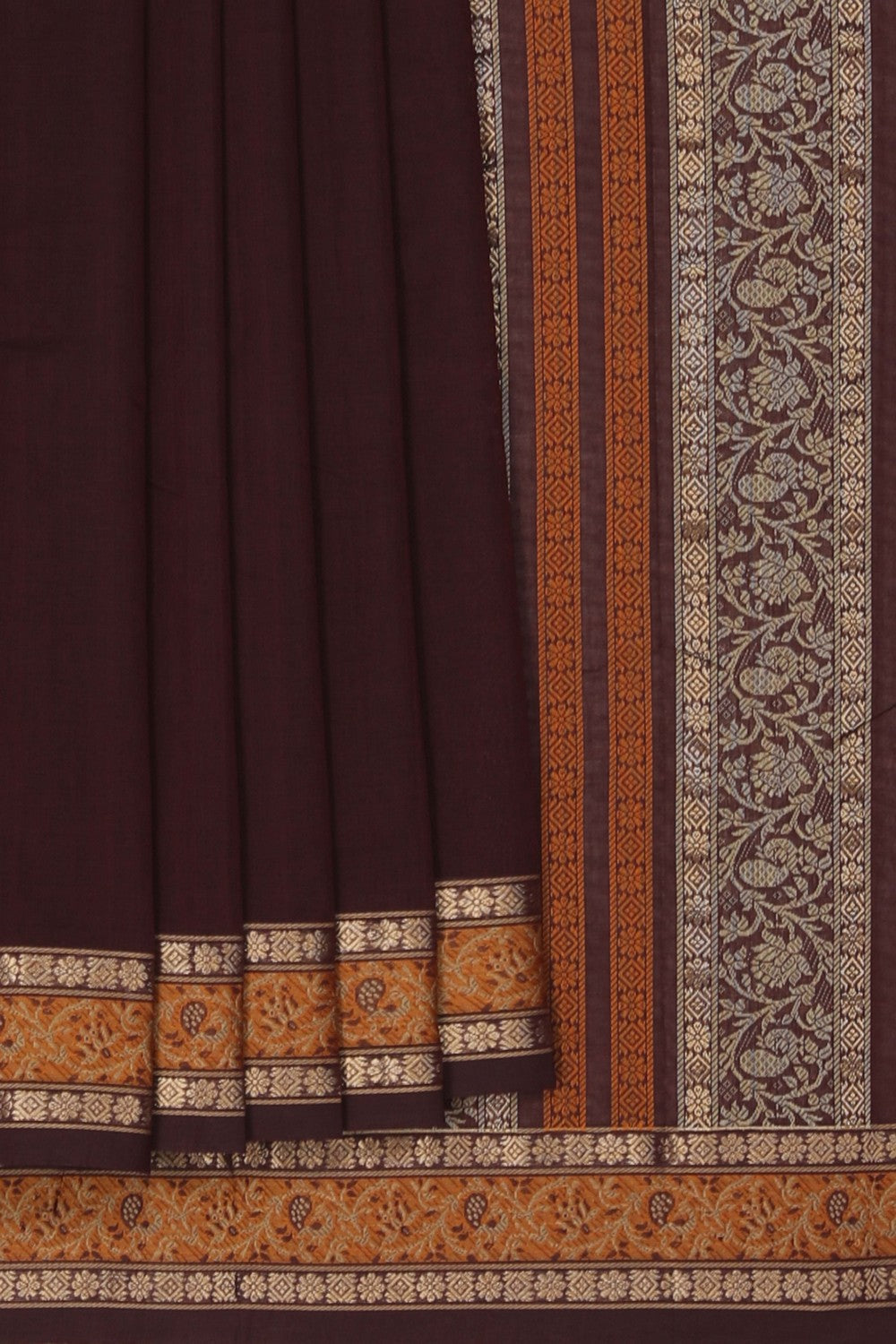Image of Kanchi Cotton Maroon Saree