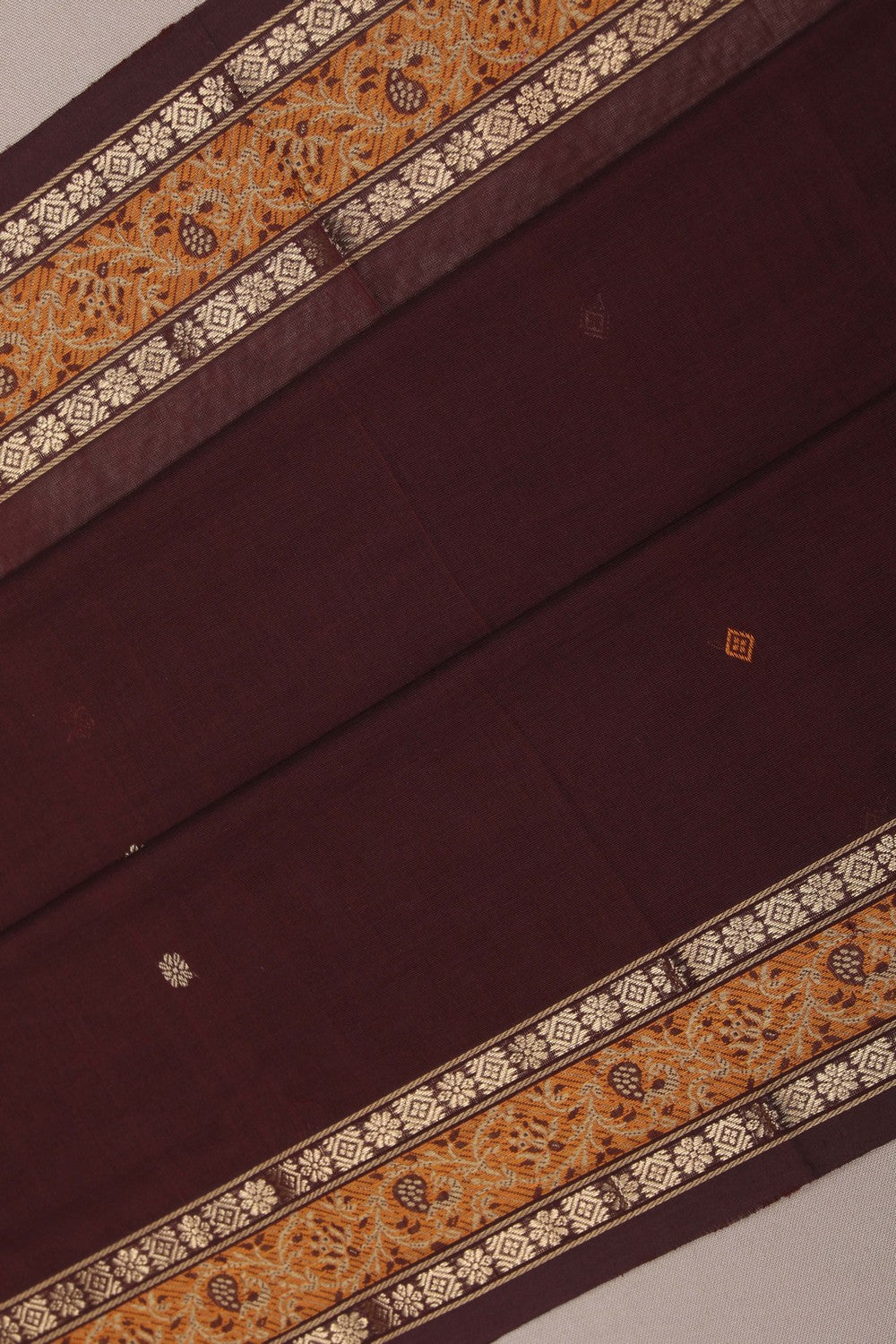 Image of Kanchi Cotton Maroon Saree