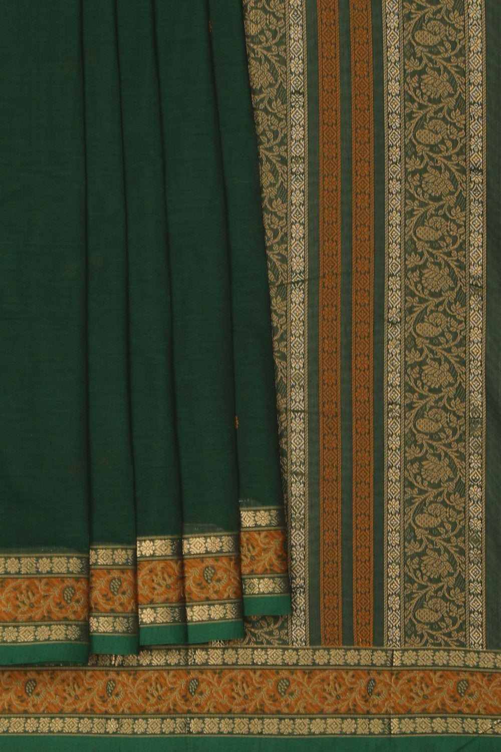 Image of Kanchi Cotton Green Saree