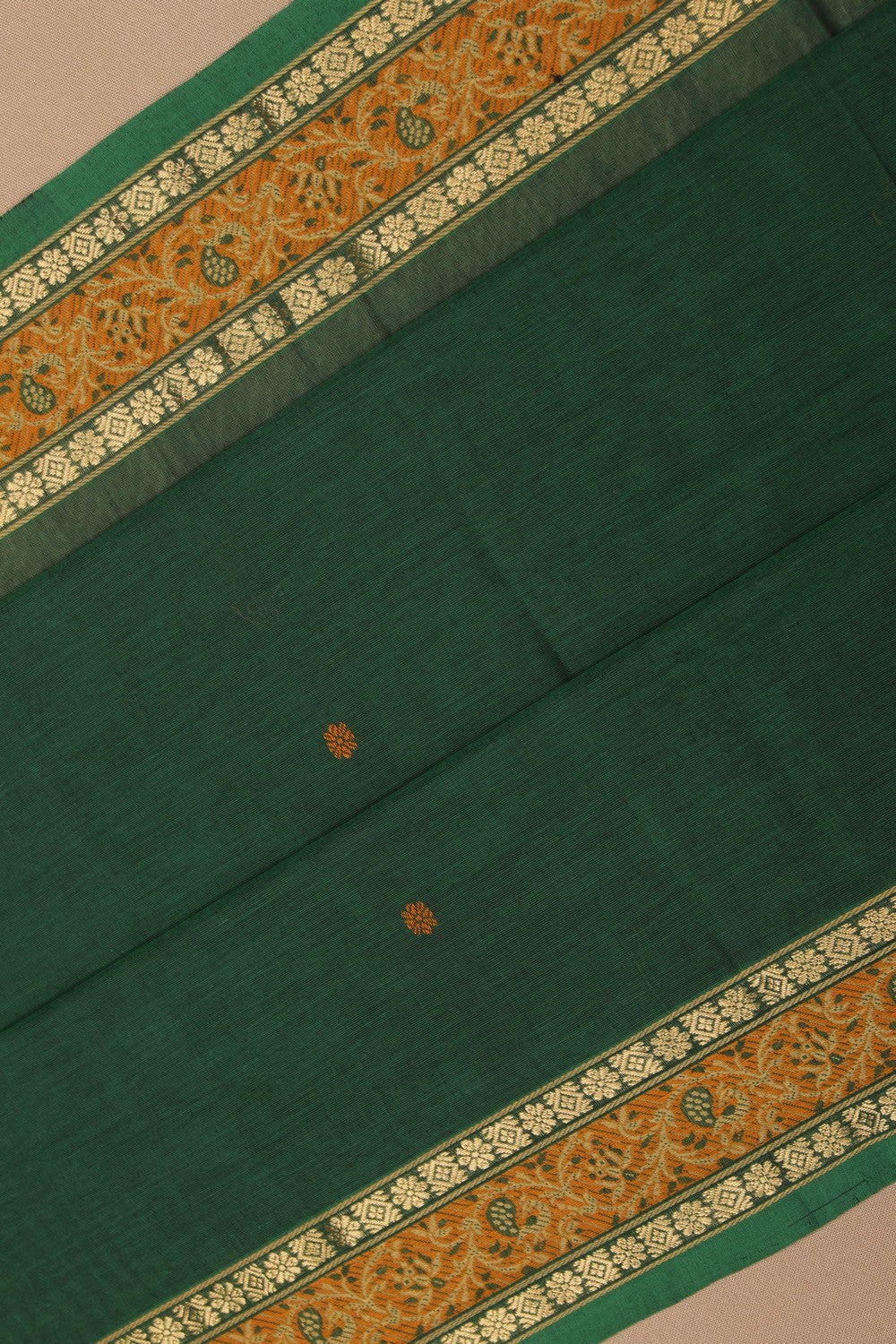 Image of Kanchi Cotton Green Saree