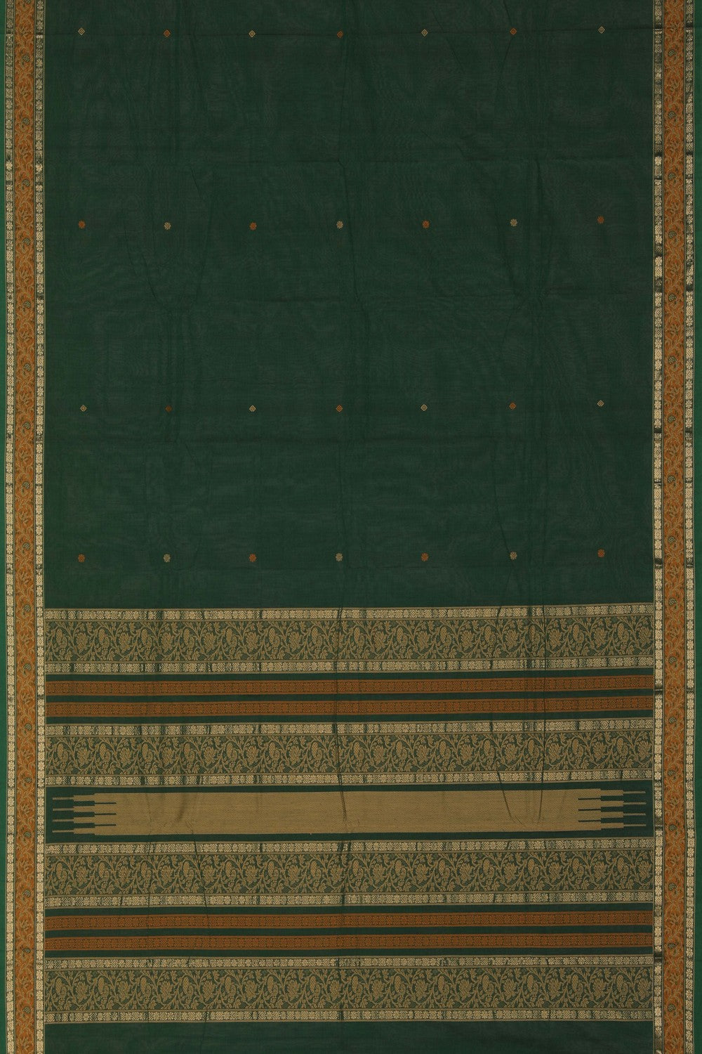 Image of Kanchi Cotton Green Saree