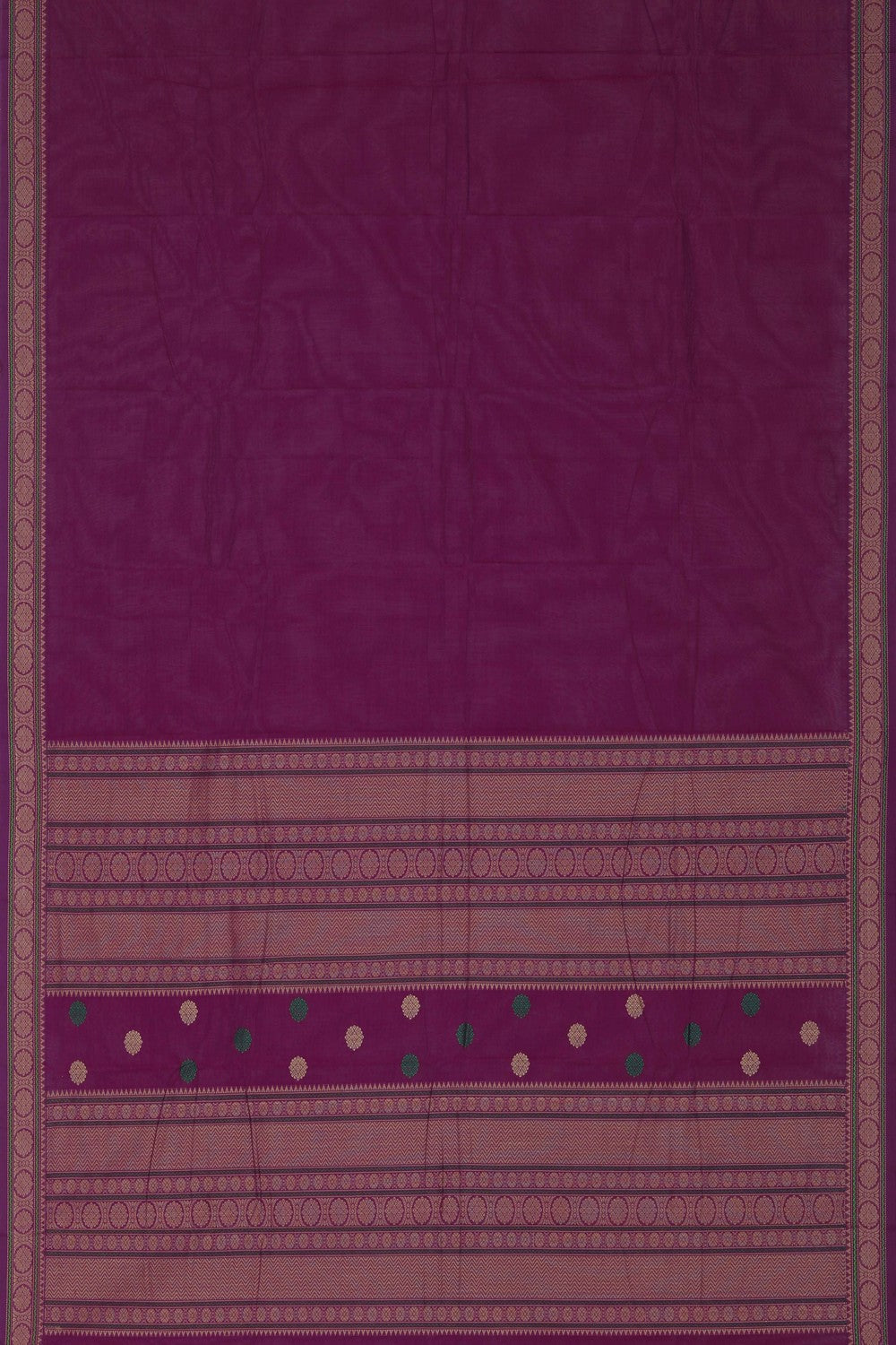 Image of Kanchi Cotton Magenta Saree