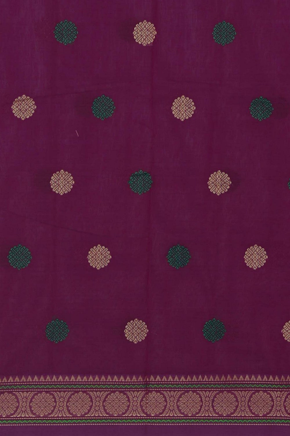 Image of Kanchi Cotton Magenta Saree