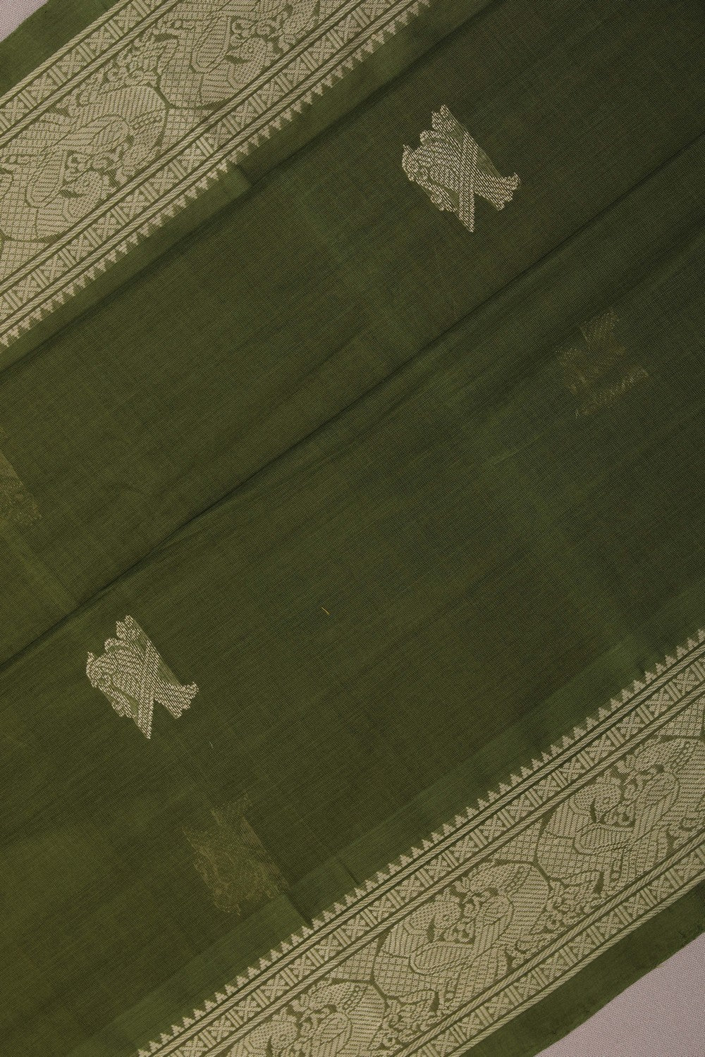 Image of Kanchi Cotton Green Saree