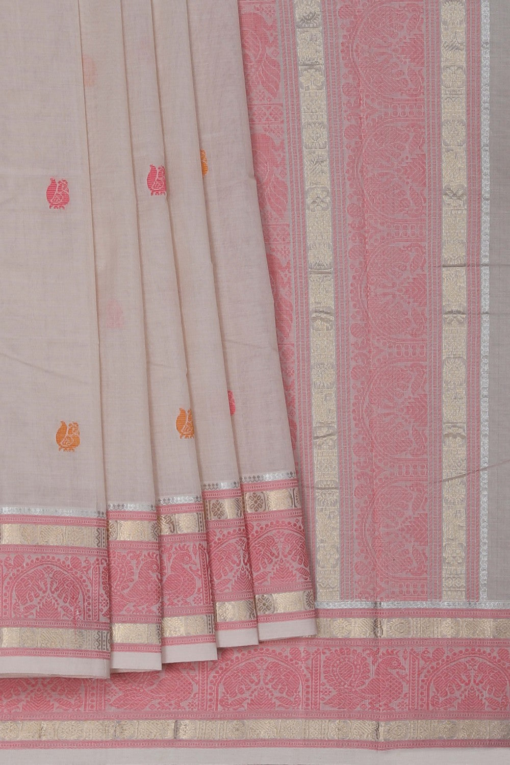 Image of Kanchi Cotton Off-White Saree