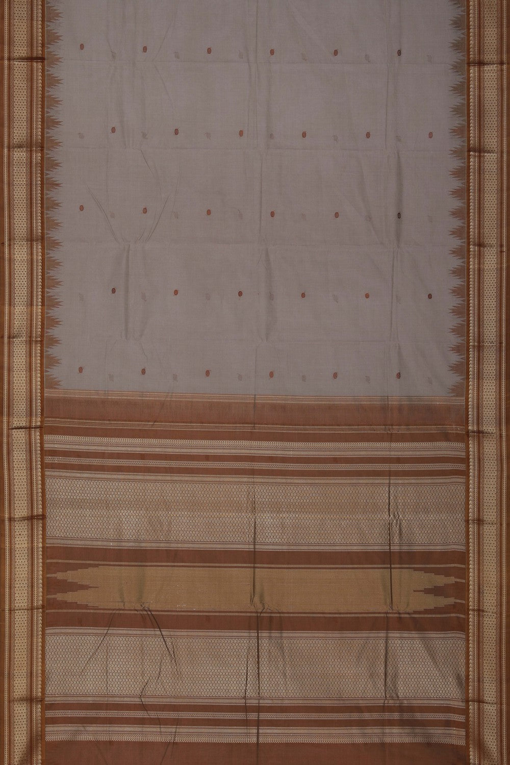 Image of Kanchi Cotton Smoky Grey Saree