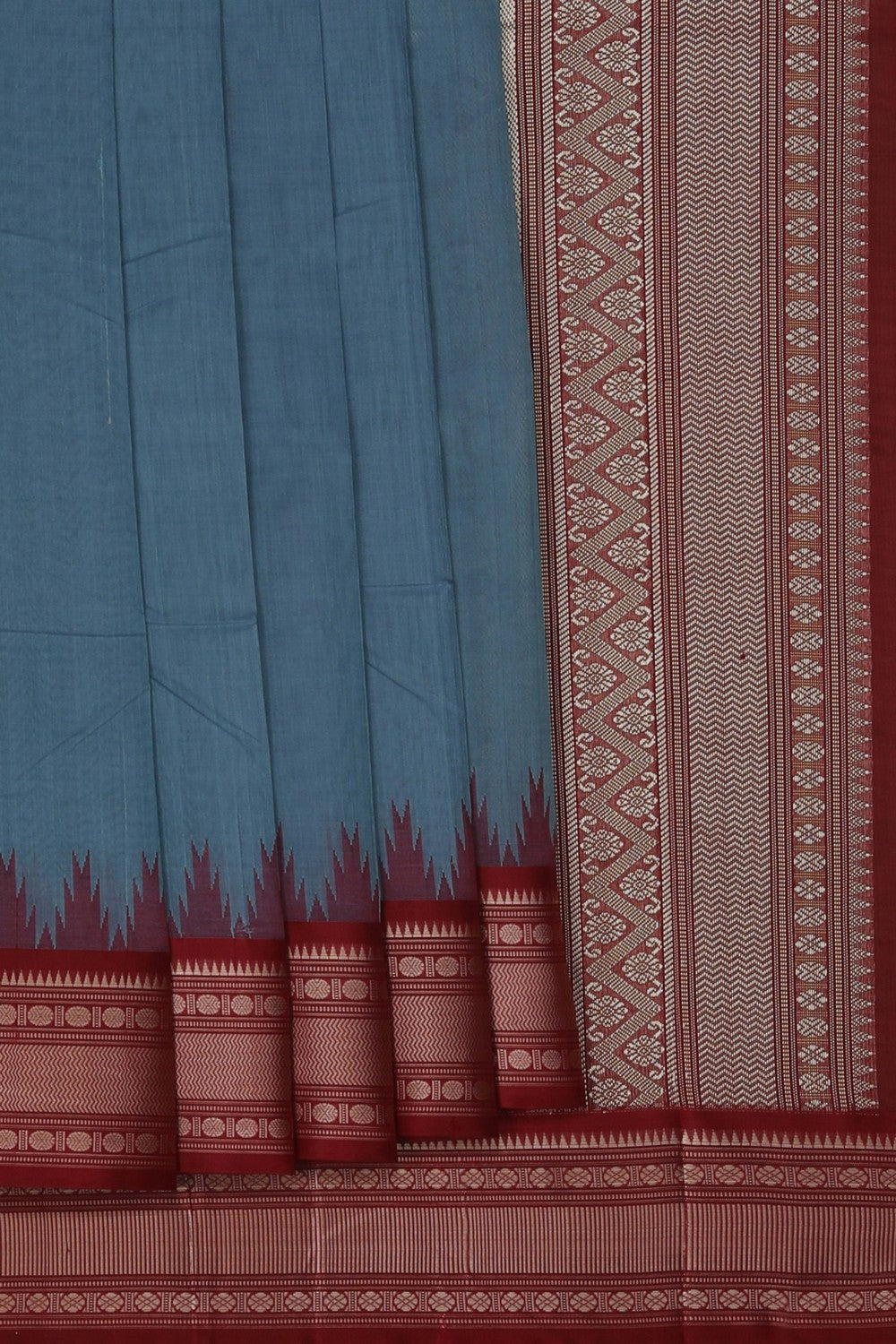 Image of Kanchi Cotton Smoky Grey Saree