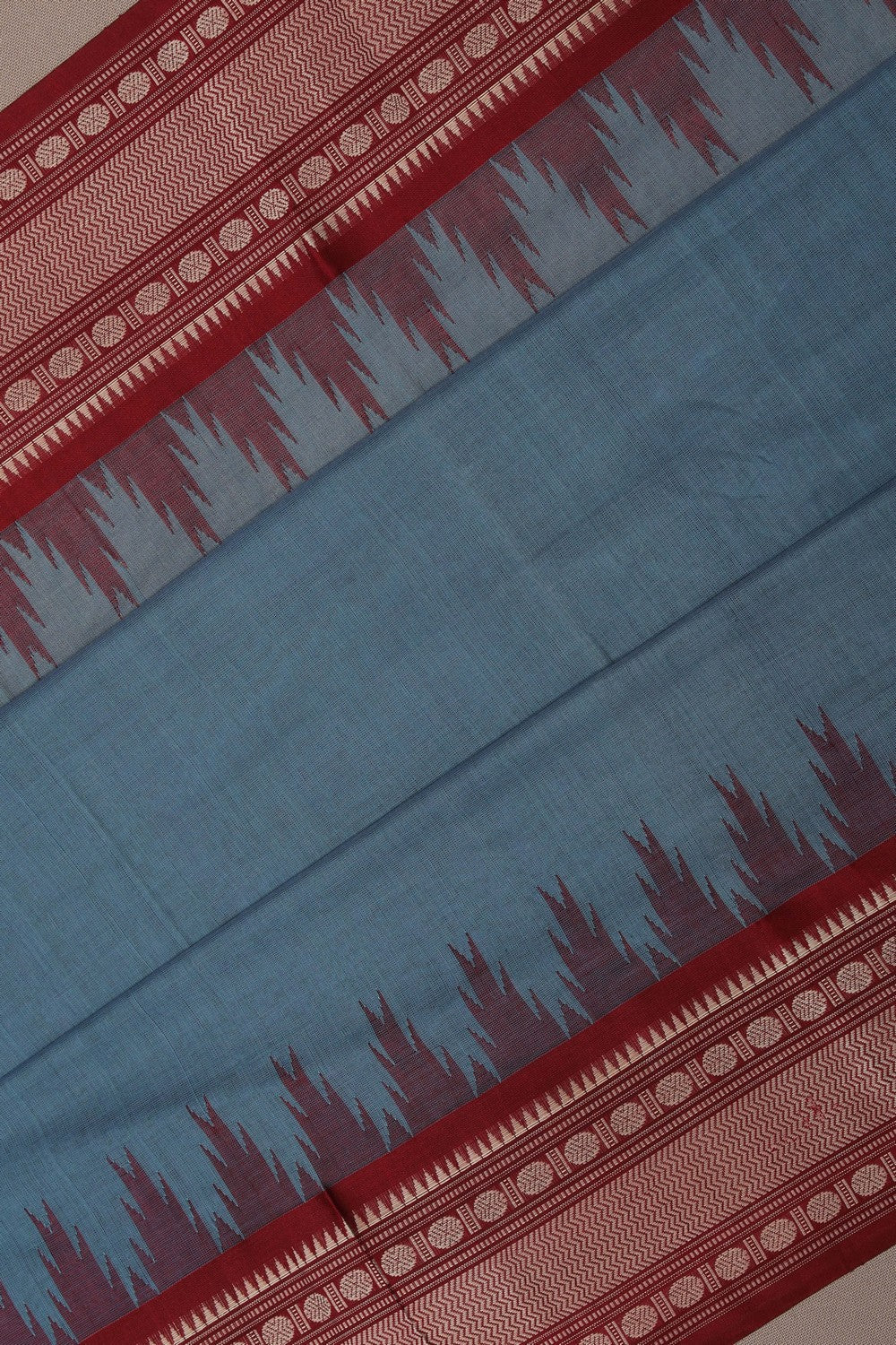 Image of Kanchi Cotton Smoky Grey Saree