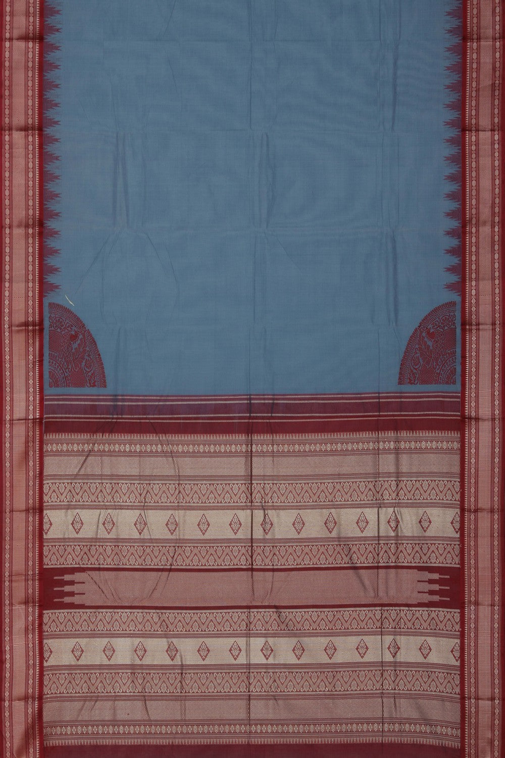 Image of Kanchi Cotton Smoky Grey Saree