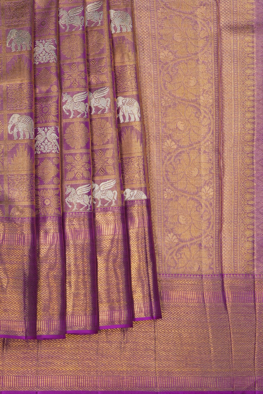 Image of Kanjivaram Silk Tissue Brocade Saree
