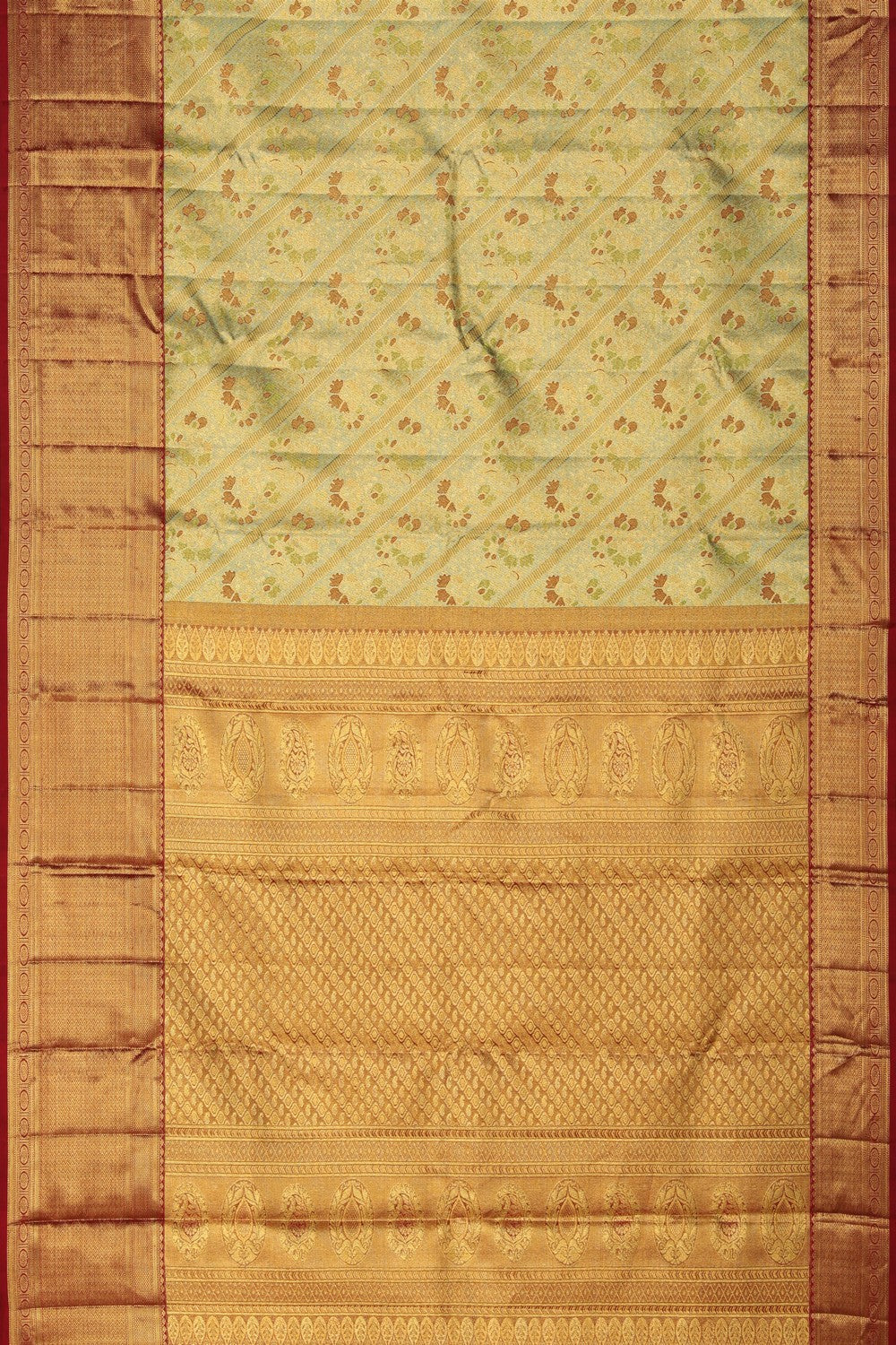 Image of Kanjivaram Silk Tissue Brocade Saree