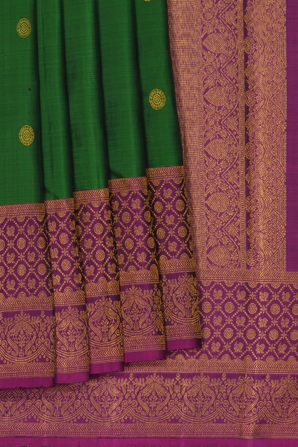 Image of Kanjivaram Silk Green Saree